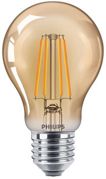 Philips LED Lampe ersetzt 35W, E27 Standardform A60, klar -Vintage, goldweiß, 400 Lumen, nicht dimmbar, 1er Pack gold / messing