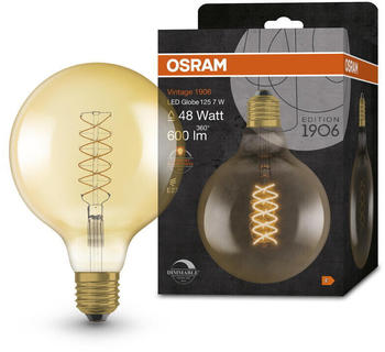 Osram LED Lampe ersetzt 37W E27 Globe - G125 in Gold 4,8W 420lm 2200K dimmbar 1er Pack gold / messing