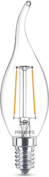 Philips LED Lampe ersetzt 25W, E14 Windstoßkerze BA35, klar, warmweiß, 250 Lumen, nicht dimmbar, 1er Pack transparent