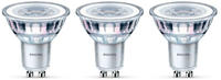 Philips LED Lampe ersetzt 50W, GU10 Reflektor MR16, klar, warmweiß, 335 Lumen, nicht dimmbar, 3er Pack silber