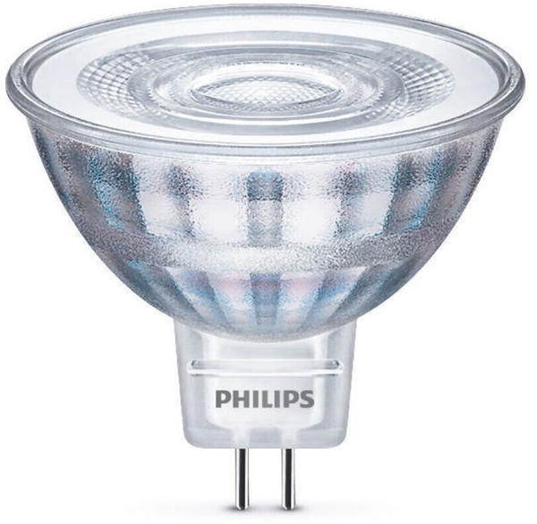 Philips LED Lampe ersetzt 35W, GU5,3 Reflektor MR16, klar, warmweiß, 345 Lumen, nicht dimmbar, 1er Pack silber