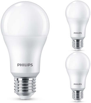 Philips LED Lampe ersetzt 100W, E27 Standardform A67, weiß, warmweiß, 1521 Lumen, nicht dimmbar, 3er Pack weiß