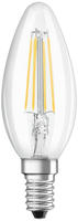 Led-gl&uuml;hlampe Glas Klar Flamme E14, 4w, Kaltwei&szlig;.