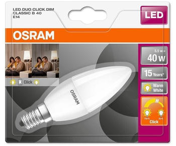 Osram LEDstar+ DoubleClick B 5-40W/827 LED E14 matt 200° 470lm echt warmweiß duo click dim Blister - Sonderposten