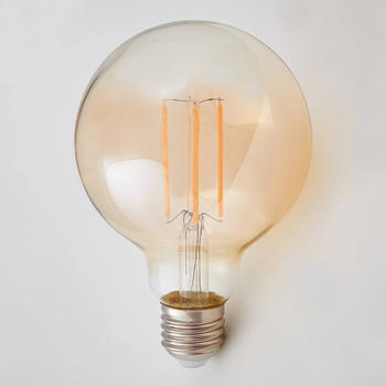 Lindby E27 LED-Globelampe Filament 6W 500lm, amber 1.800K