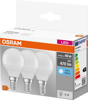 Osram OSR 075429727 - LED-Lampe BASE RETRO E14, 5 W, 470 lm, 4000 K, 3er-Pack