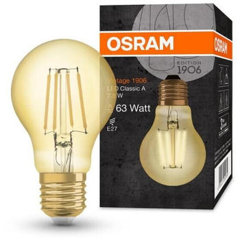 Osram LED E27 VINTAGE Glühbirne Gold 7,5W wie 66W extra warmweißes Licht für eine gemütliche Beleuchtung