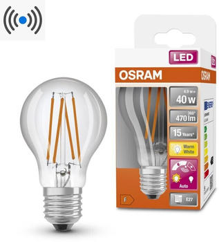Osram E27 DAYLIGHT SENSOR CLASSIC LED Lampe 4,9 W wie 40W 2700K warmwei&szlig;es Licht
