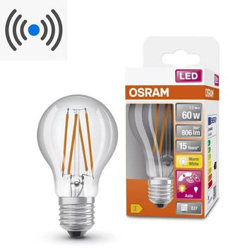 Osram E27 PARATHOM DAYLIGHT SENSOR CLASSIC LED Lampe 7,3 W wie 60W 2700K warmwei&szlig;es Licht