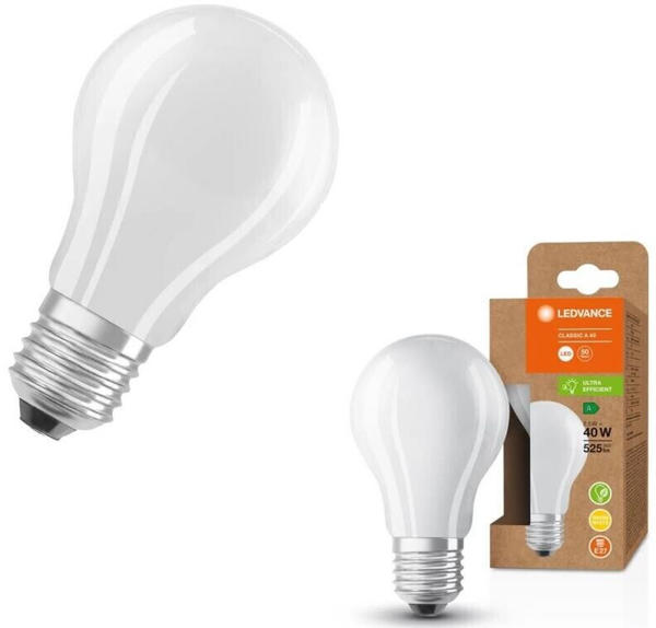 Osram E27 Besonders effiziente LED Lampe Classic matt 2,5W wie 40W 3000K warmweißes Licht für die Wohnung
