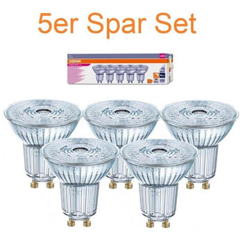 Osram 5er Pack GU10 PARATHOM PAR16 LED Strahler dimmbar 4,5W wie 50W 36&deg; 4000K neutralwei&szlig;