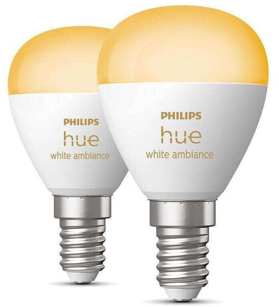 Philips Hue Luster Kugellampe White Ambiance E14 2er-Pack 2x470lm
