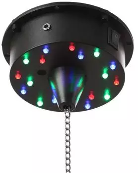 SATISFIRE MBM-B203RGBW Spiegelkugel-Motor mit LED-Farbwechsler, Batteriebetrieb, bis 20cm (13506)