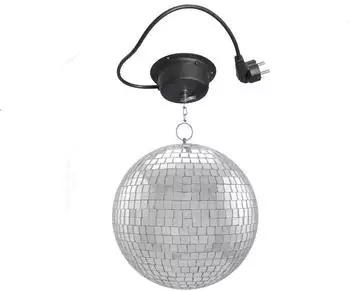 SATISFIRE Spiegelkugel-Set 20cm PREMIUM + Motor MBM-203 mit 30cm Knotenkette, silber (MBM-203)