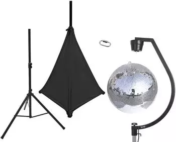 Eurolite Spiegelkugel-Set 50cm mit Stativ und Segel, schwarz (20000708)