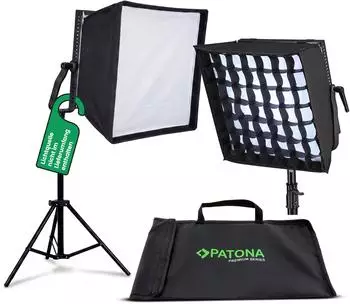 Patona Premium Softbox mit Gitternetz f&uuml;r LED 60W RGB Foto- und Videolicht (4273)