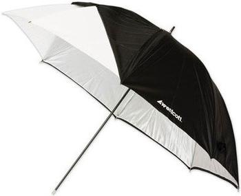 Westcott Schirm satin/weiß mit schwarzem Cover 150cm
