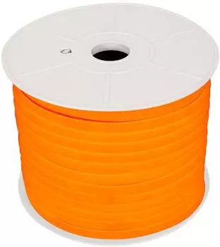 LEDKIA LIGHTING LED-Neon-Streifen Dimmbar 220V Rolle 50m Orange Halbrund 180° 7.5W/m IP67 (Schnitt 100cm)
