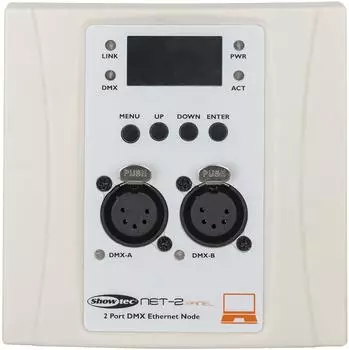 Showtec NET-2 DMX Konverter Wandpanel, XLR 5-polig, weiß