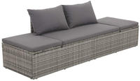 vidaXL Gartenbett Grau 195&times;60 cm Poly Rattan
