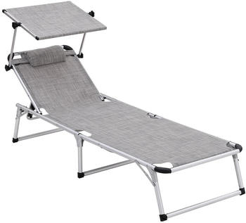 Songmics Sonnenliege 55x193x31cm grau