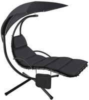tectake&reg; H&auml;ngeliege mit Gestell Elaria 195 x 132 x 197 cm, mit Seitentasche -