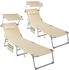 TecTake 2er Set Chloé 4-stufig mit Kopfpolster 161x68x111cm