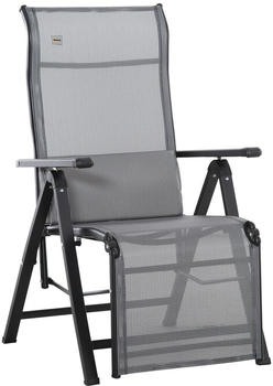 Outsunny Sonnenliege 9 Positionen verstellbar Textilene Stahl 70x65x111cm Schwarz/Grau