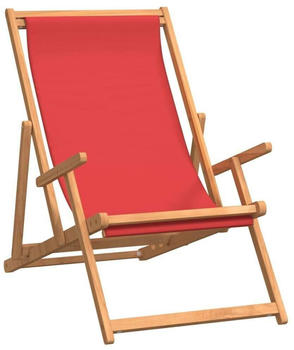 vidaXL Strandstuhl Klappbar Massivholz Teak Rot (317700)