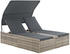 Juskys Syros Doppelliege mit Dach und Auflagen BxHxT 160 x 43 x 200 cm Polyrattan