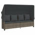 vidaXL Sonnenliege mit Dach und Kissen Poly Rattan Grau (368355)