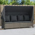 vidaXL Sonnenliege mit Dach und Kissen Poly Rattan Grau (368355)