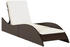 vidaXL Relaxliege mit Auflage 60x205x73 cm Polyrattan braun/weiß