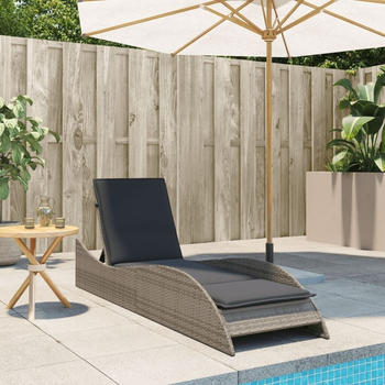 vidaXL Relaxliege mit Auflage 60x205x73 cm Polyrattan beige/schwarz
