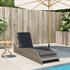 vidaXL Relaxliege mit Auflage 60x205x73 cm Polyrattan beige/schwarz