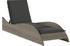 vidaXL Relaxliege mit Auflage 60x205x73 cm Polyrattan beige/schwarz
