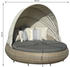 Dehner Florida Sun Lounger 220 x 160 x 159 cm Polyrattan/Textil braun (2766806)
