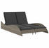 vidaXL Sonnenliege mit Auflagen 114x205x73cm Poly Rattan Grau (368289)