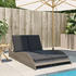 vidaXL Sonnenliege mit Auflagen 114x205x73cm Poly Rattan Grau (368289)