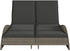 vidaXL Sonnenliege mit Auflagen 114x205x73cm Poly Rattan Grau (368289)