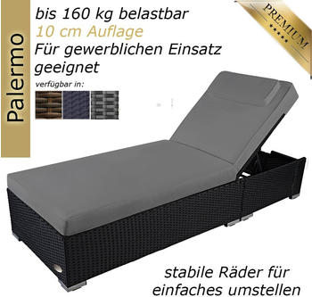 RS Trade Palermo Sonnenliege Polyrattan grau