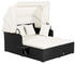 Costway Sonnenliege mit einziehbarem Baldachin für 2 Personen Rattan (HW70628WH)