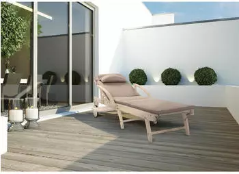 bellavista Home & Garden St. Tropez Sonnenliege mit ausziehbaren Seitentisch Holz