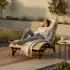 Home Deluxe Taiga Sonnenliege 148 x 105 x 152 cm Lärchenholz/Stahl (35674)