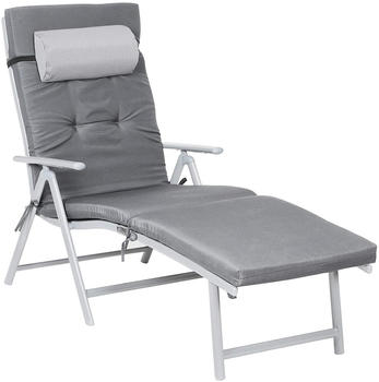 Songmics Sonnenliege atmungsaktiv Aluminium grau (GCB24GY)
