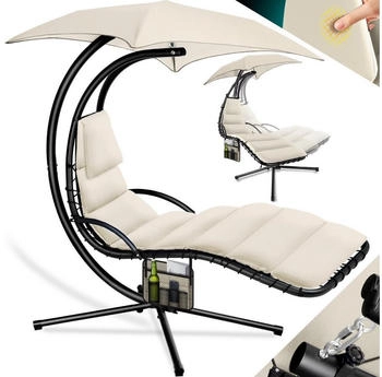 Kesser Schwebeliege mit Sonnenschirm beige