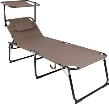 FINEHOME Gartenliege mit Dach taupe