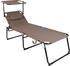 FINEHOME Gartenliege mit Dach taupe