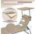 HOMECALL XXL Sonnenliege mit Dach 200 x 70 cm beige (30040)
