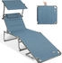 HOMECALL XXL Sonnenliege mit Dach 200 x 70 cm blau (30038)